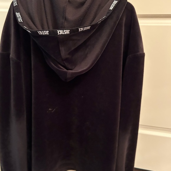 Black velour hoodie from Justice - Picture 3 of 5